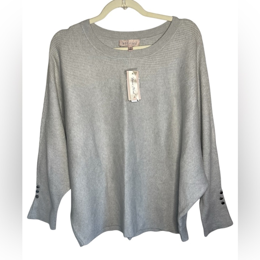 Philosophy Dolman Sleeve Sweater Grey Heather Size 1X